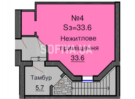 Нежилое помещение 33,6 м/кв - ЖК София