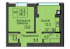 Однокомнатная квартира 39,2 м/кв - ЖК София