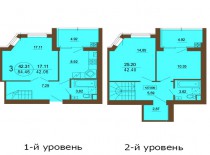 Двухуровневая квартира 84.46 м/кв - ЖК София