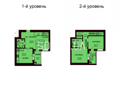 Двухуровневая квартира 99.7 м/кв - ЖК София