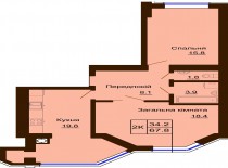 2-х комнатная квартира 67.8 м/кв - ЖК София
