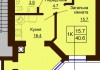 Однокомнатная квартира 40.6 м/кв - ЖК София