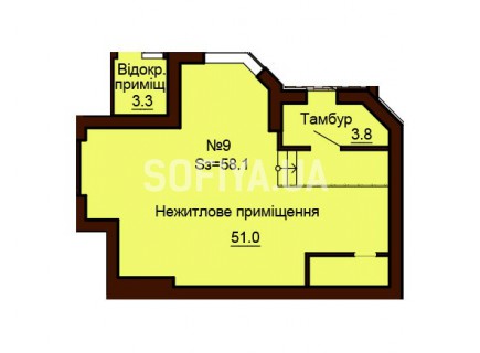 Нежилое помещение 58.1 м/кв - ЖК София