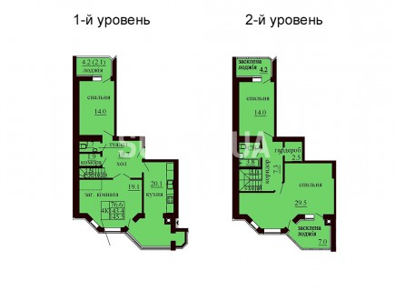 Двухуровневая квартира 145.5 м/кв - ЖК София