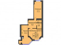 Двухкомнатная квартира 65,1 м/кв - ЖК София