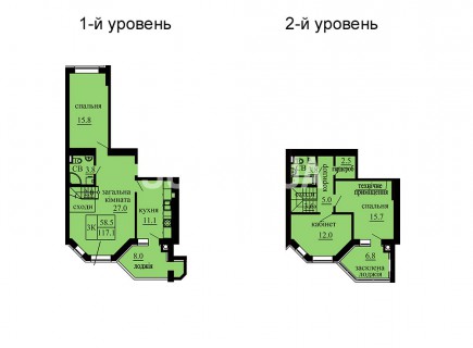 Двухуровневая квартира 117.1 м/кв - ЖК София