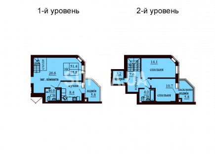 Двухуровневая квартира 95.8 м/кв - ЖК София