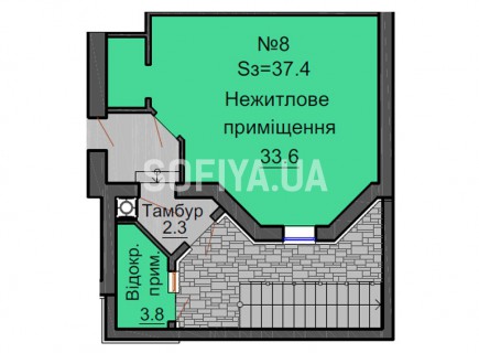 Нежилое помещение 37,4 м/кв - ЖК София