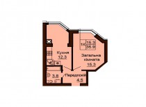 Однокомнатная квартира 35.9 м/кв - ЖК София