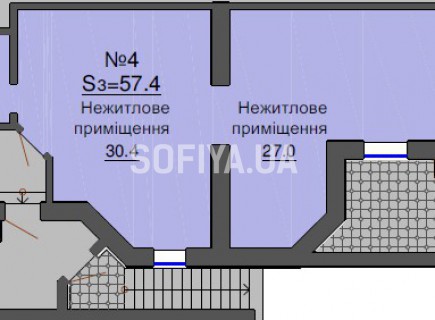 Нежилое помещение 57,4 м/кв - ЖК София