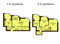Двухуровневая квартира 126.4 м/кв - ЖК София