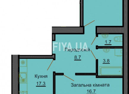 Двухкомнатная квартира 65,3 м/кв - ЖК София