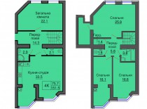 Двухуровневая квартира 151,5 м/кв - ЖК София