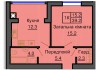 Однокомнатная квартира 39,2 м/кв - ЖК София