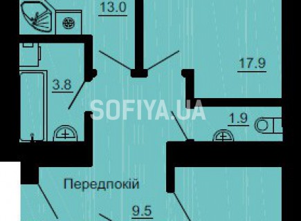 3-х комнатная квартира 72.2 м/кв - ЖК София