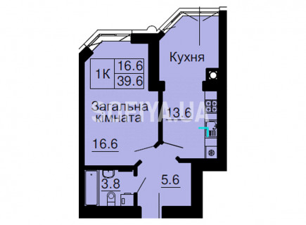 Однокомнатная квартира 39,6 м/кв - ЖК София