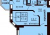 2-х комнатная квартира 57 м/кв - ЖК София