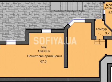 Нежилое помещение 75.6 м/кв - ЖК София