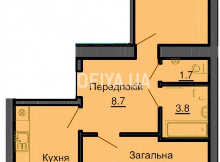 Двухкомнатная квартира 64 м/кв - ЖК София
