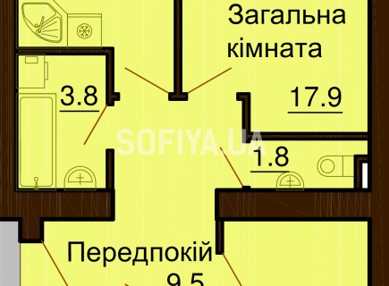 3-х комнатная квартира 72.1 м/кв - ЖК София