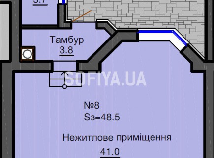 Нежилое помещение 48,5 м/кв - ЖК София