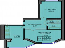 Двухкомнатная квартира 65,7м/кв - ЖК София