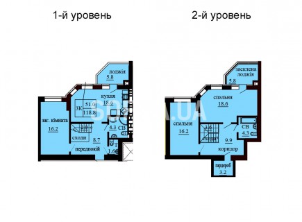 Двухуровневая квартира 118.8 м/кв - ЖК София