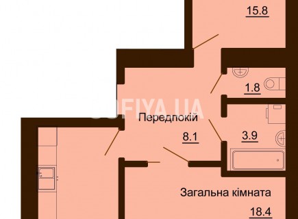 2-х-комнатная квартира 67.8 м/кв - ЖК София