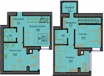 Двухуровневая квартира 98,3 м/кв - ЖК София