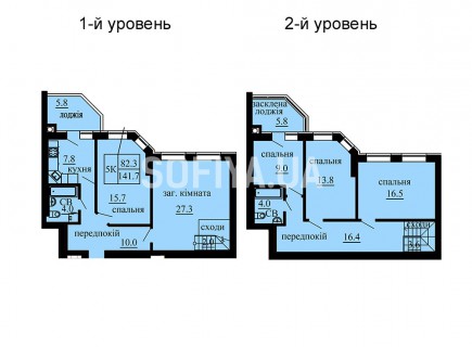Двухуровневая квартира 141.7 м/кв - ЖК София