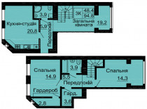 Дворівнева квартира 94,8 м.кв - ЖК София