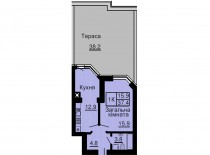 Однокомнатная квартира 37,4 м/кв - ЖК София