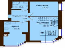 Двухуровневая квартира 102.3 м/кв - ЖК София