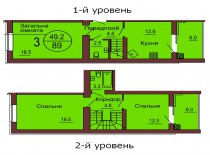 Двухуровневая квартира 89 м/кв - ЖК София