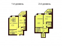 Двухуровневая квартира 90.5 м/кв - ЖК София