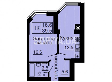 Однокомнатная квартира 39,5 м/кв - ЖК София