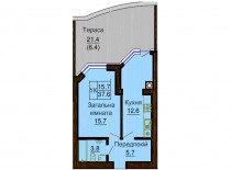 Однокомнатная квартира 37.6м/кв - ЖК София