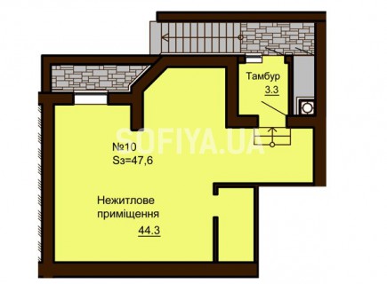 Нежилое помещение 47.6 м/кв - ЖК София