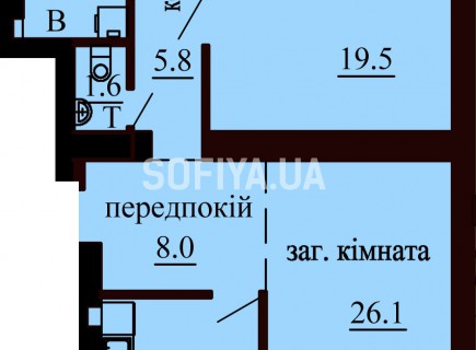 3-х комнатная квартира 103.2 м/кв - ЖК София