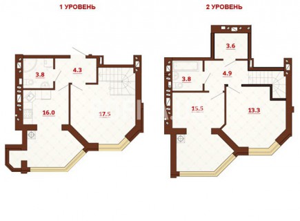 Двухуровневая квартира 82.7 м/кв - ЖК София