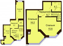 Двухуровневая квартира 108.2 м/кв - ЖК София