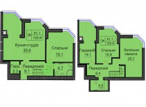 Двухуровневая квартира 125,8 м/кв - ЖК София
