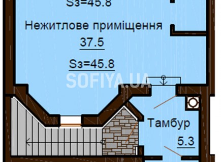 Нежилое помещение 45.8 м/кв - ЖК София