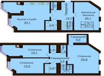 Двухуровневая квартира 151.5 м/кв - ЖК София