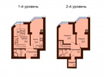 Двухуровневая квартира 75.9 м/кв - ЖК София