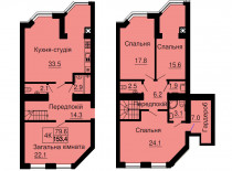 Дворівнева квартира 153,4 м.кв - ЖК София