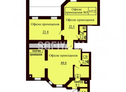 Нежилое помещение 117.2 м/кв - ЖК София