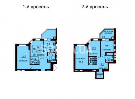 Двухуровневая квартира 119.6 м/кв - ЖК София