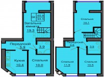 Двухуровневая квартира 94,5 м/кв - ЖК София