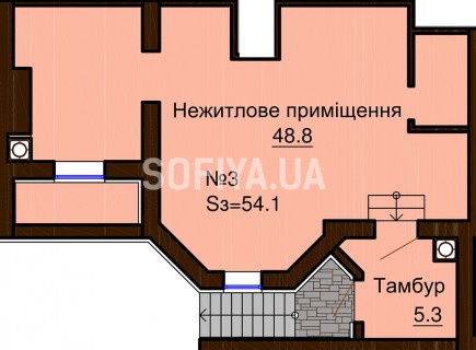 Нежилое помещение 54.1 м/кв - ЖК София